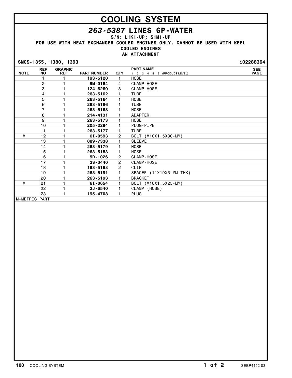 263-5166 TUBE CAT parts manual diagram