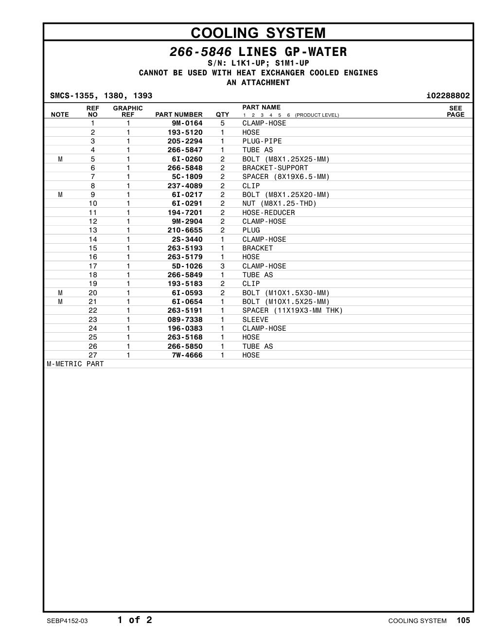266-5848 BRACKET-SUPPORT CAT parts manual diagram