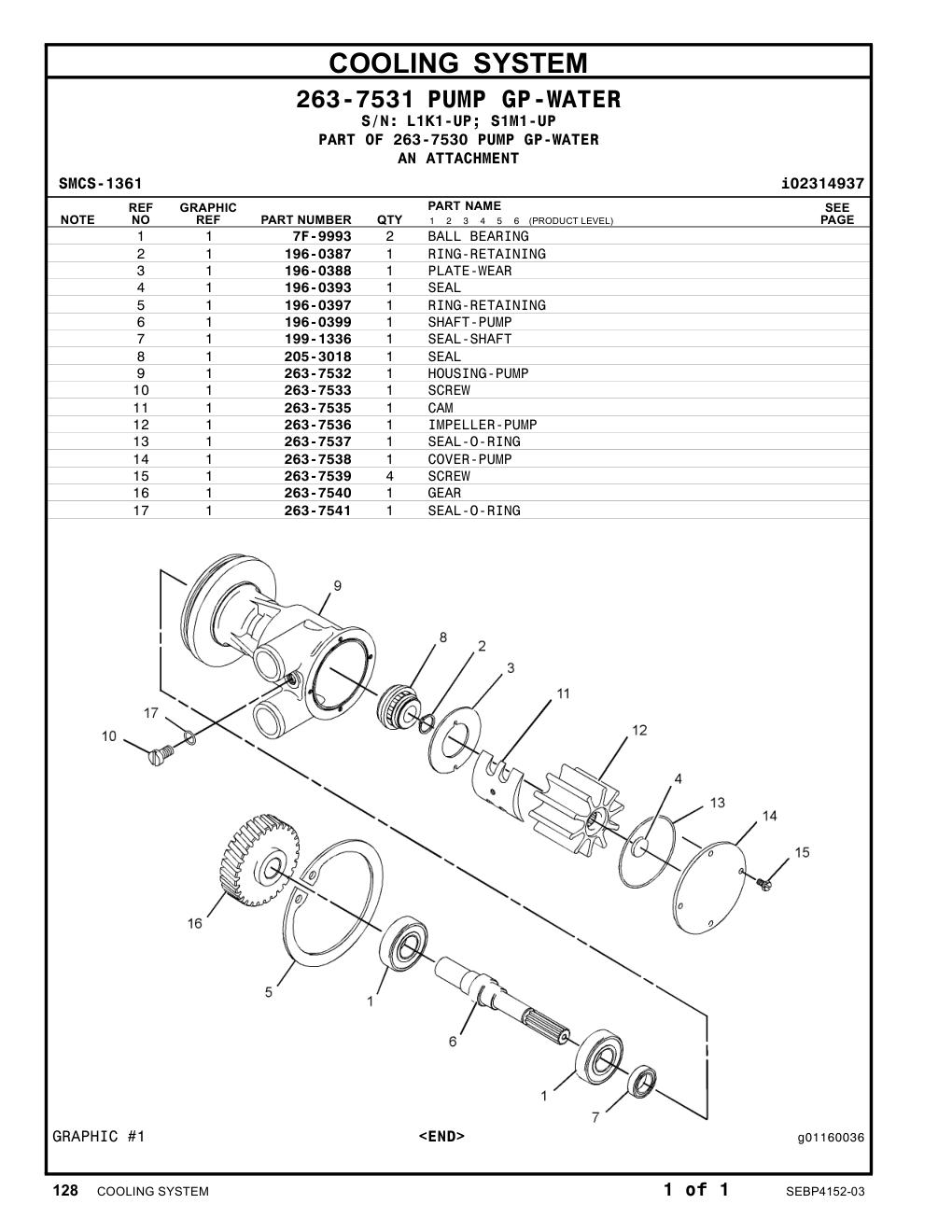 263-7538 COVER-PUMP CAT parts manual diagram