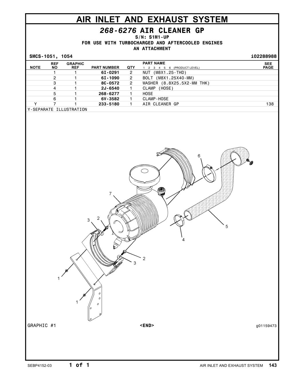 268-6277 HOSE · S/N S1M1-UP CAT parts manual diagram
