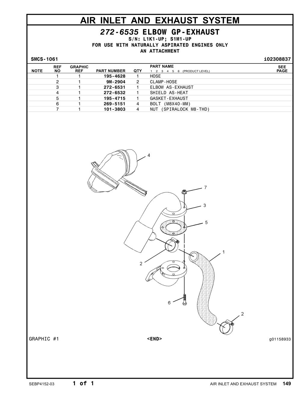 195-4628 HOSE CAT parts manual diagram