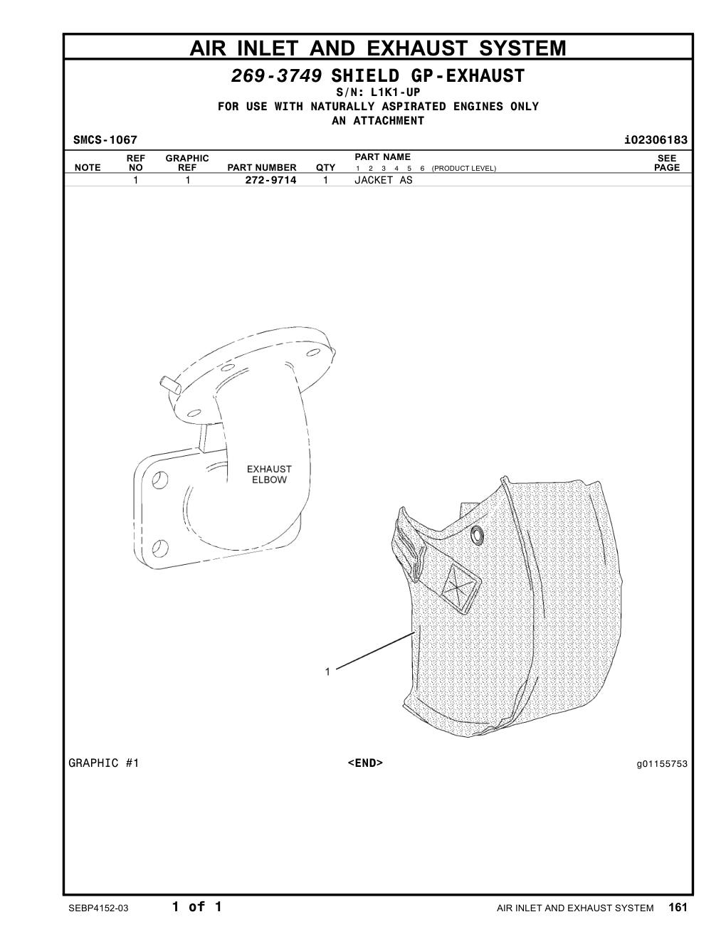 272-9714 JACKET AS · S/N L1K1-UP CAT parts manual diagram