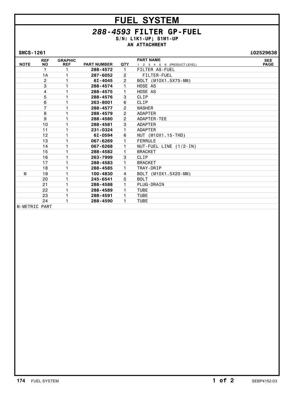 288-4574 HOSE AS CAT parts manual diagram