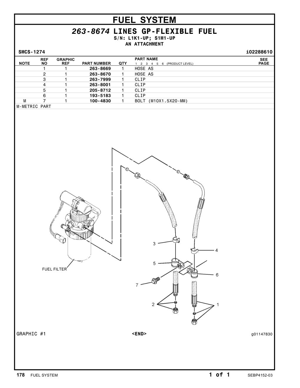 263-8670 HOSE AS CAT parts manual diagram