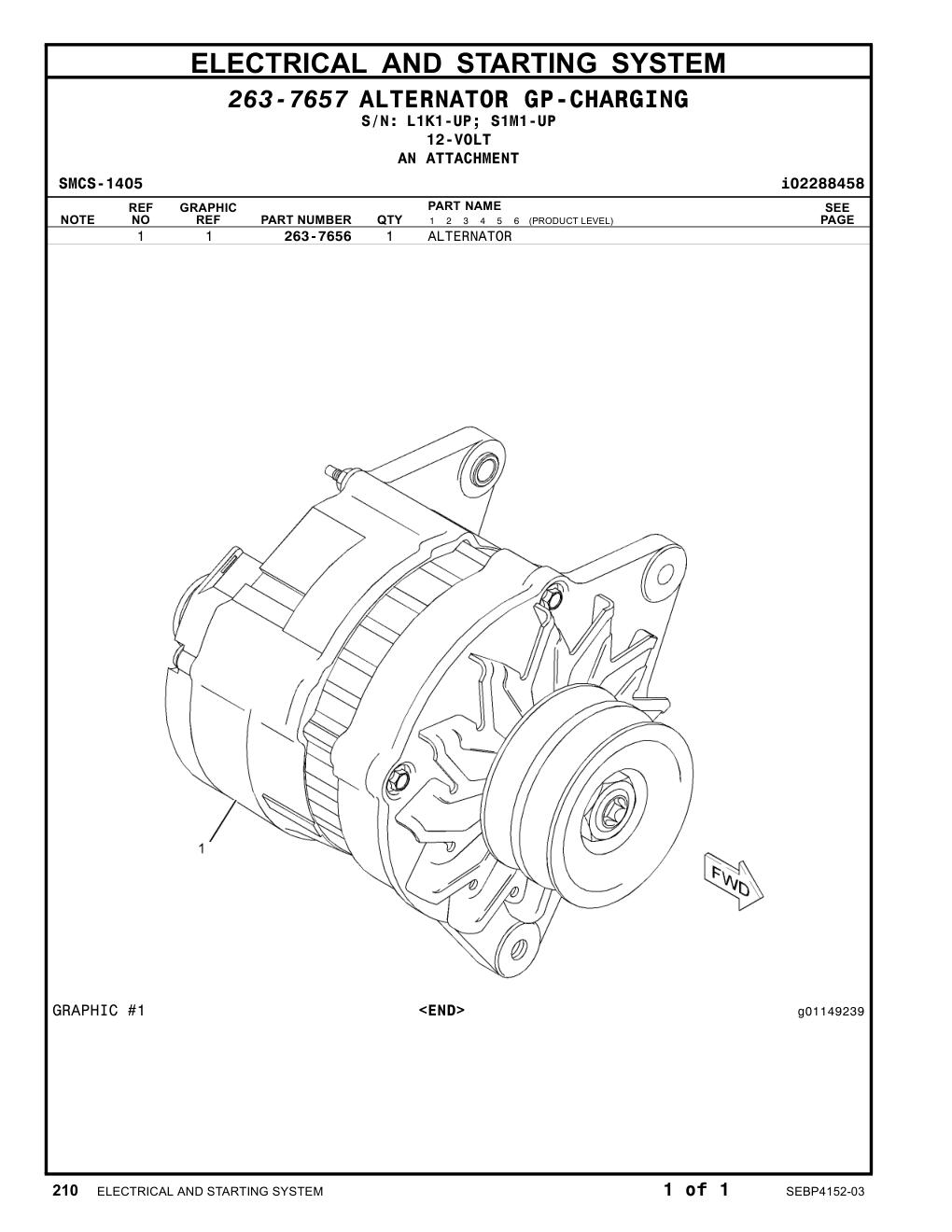 263-7656 ALTERNATOR CAT parts manual diagram