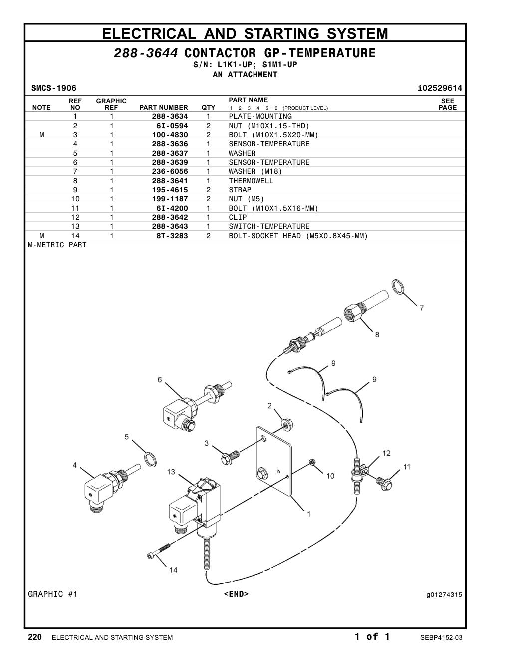 288-3642 CLIP CAT parts manual diagram