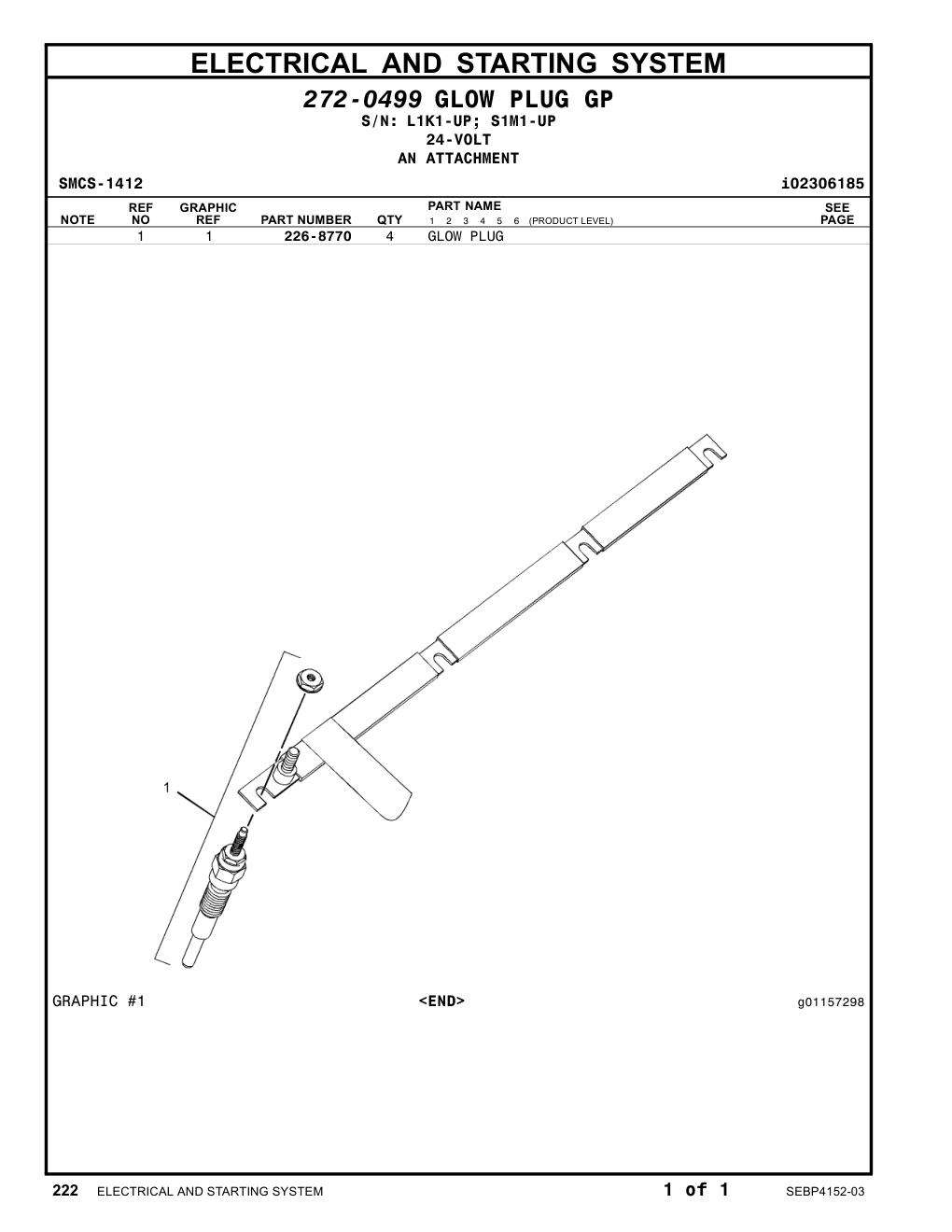 226-8770 GLOW PLUG CAT parts manual diagram