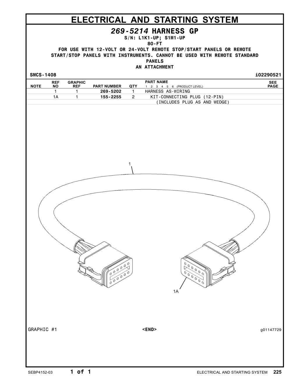 269-5202 HARNESS AS-WIRING CAT parts manual diagram
