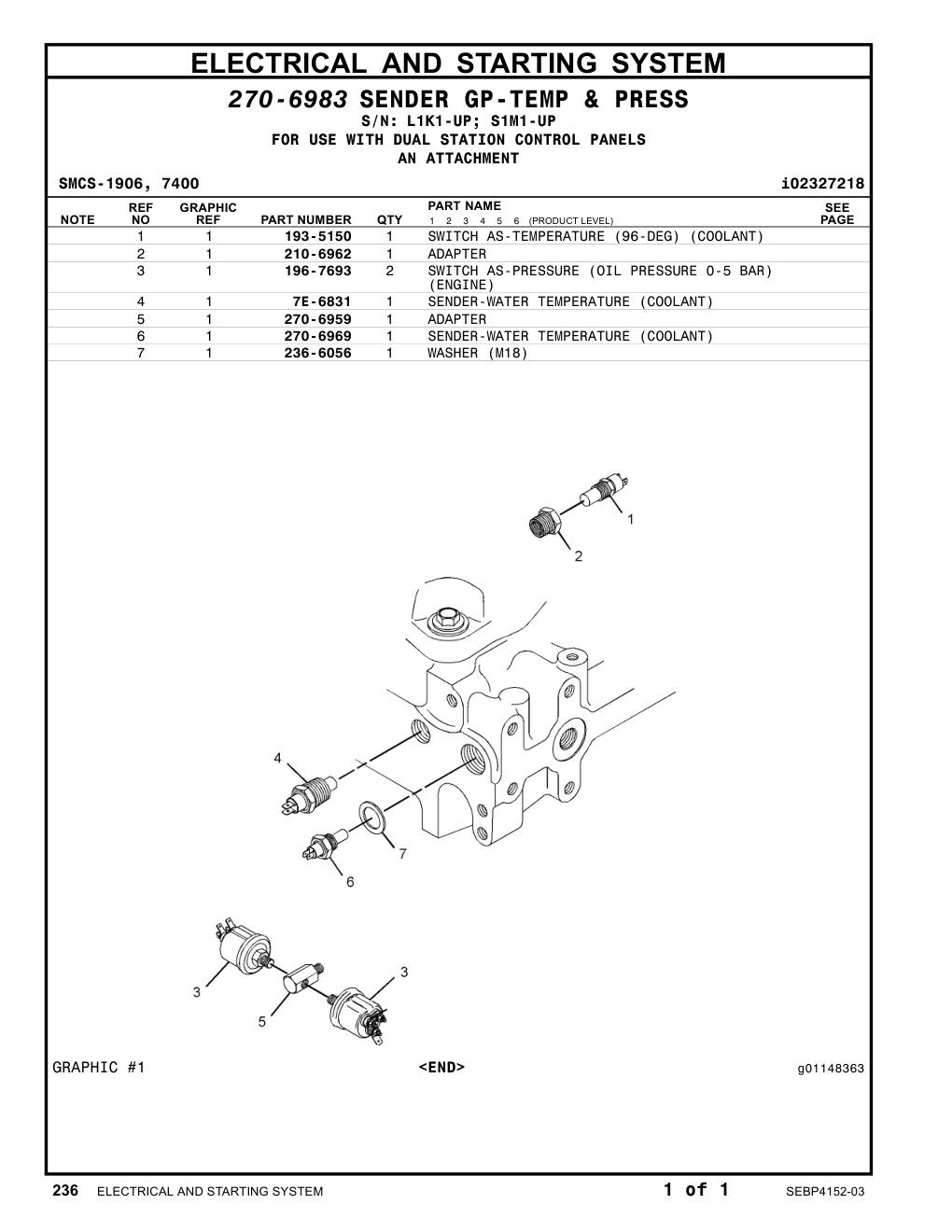 270-6959 ADAPTER CAT parts manual diagram