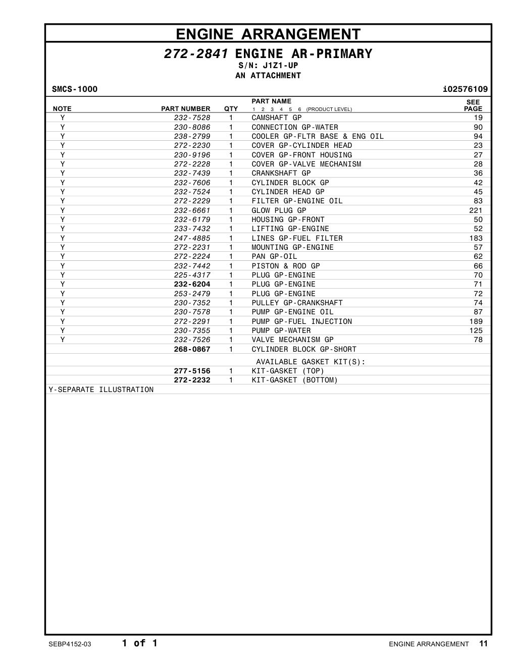 272-2291 PUMP GP-FUEL INJECTION CAT parts diagram