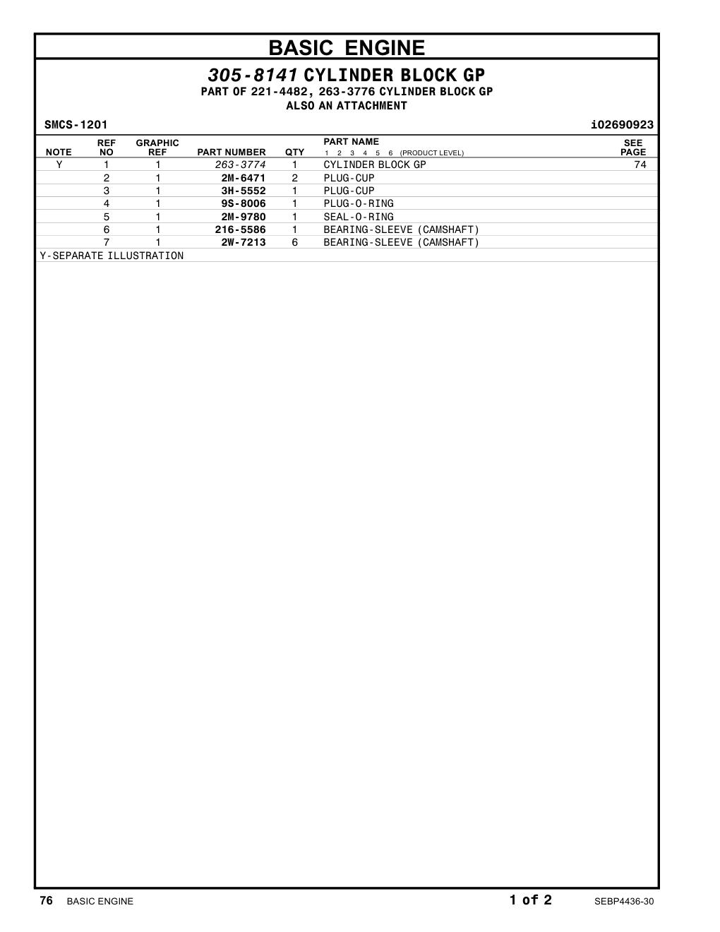 263-3774 CYLINDERBLOCK GP CAT parts manual diagram
