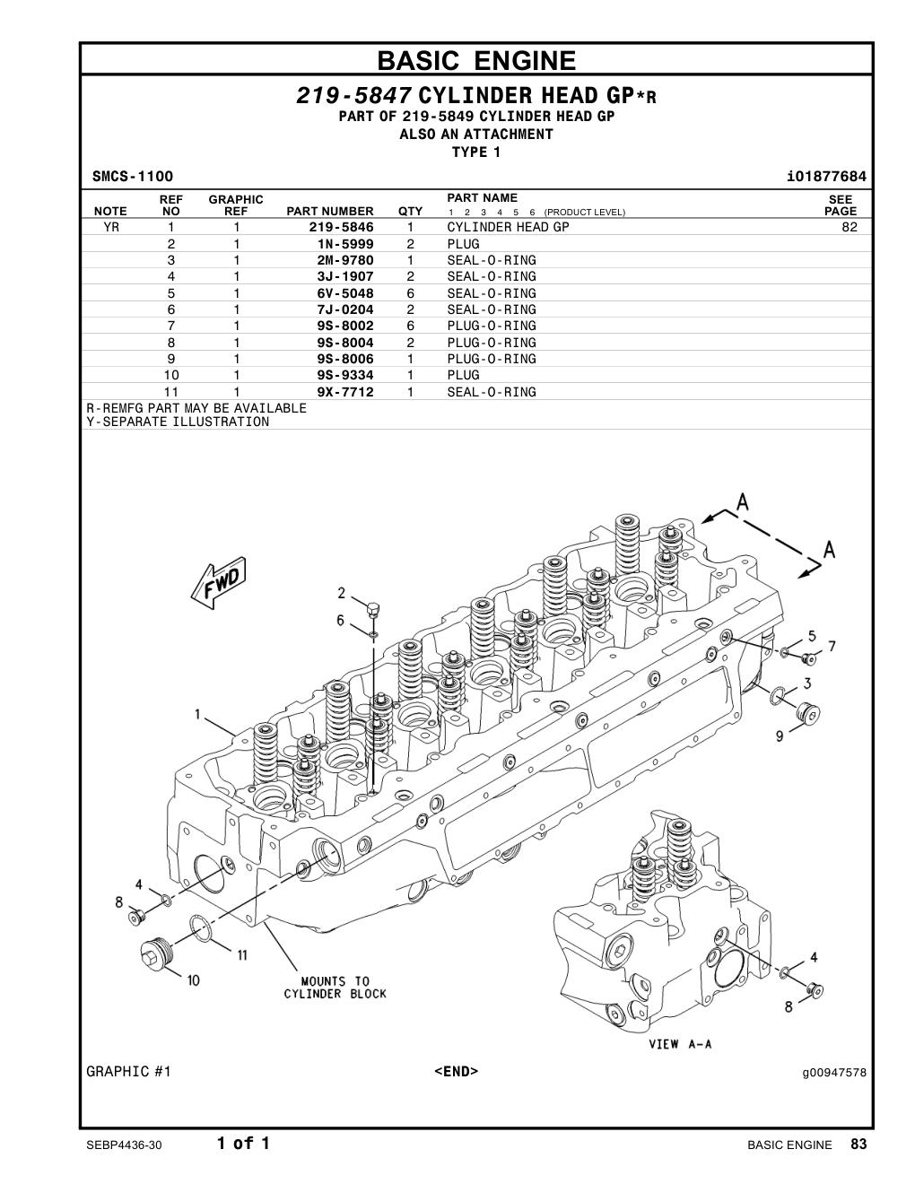 219-5846 - CYLINDER HEAD GP