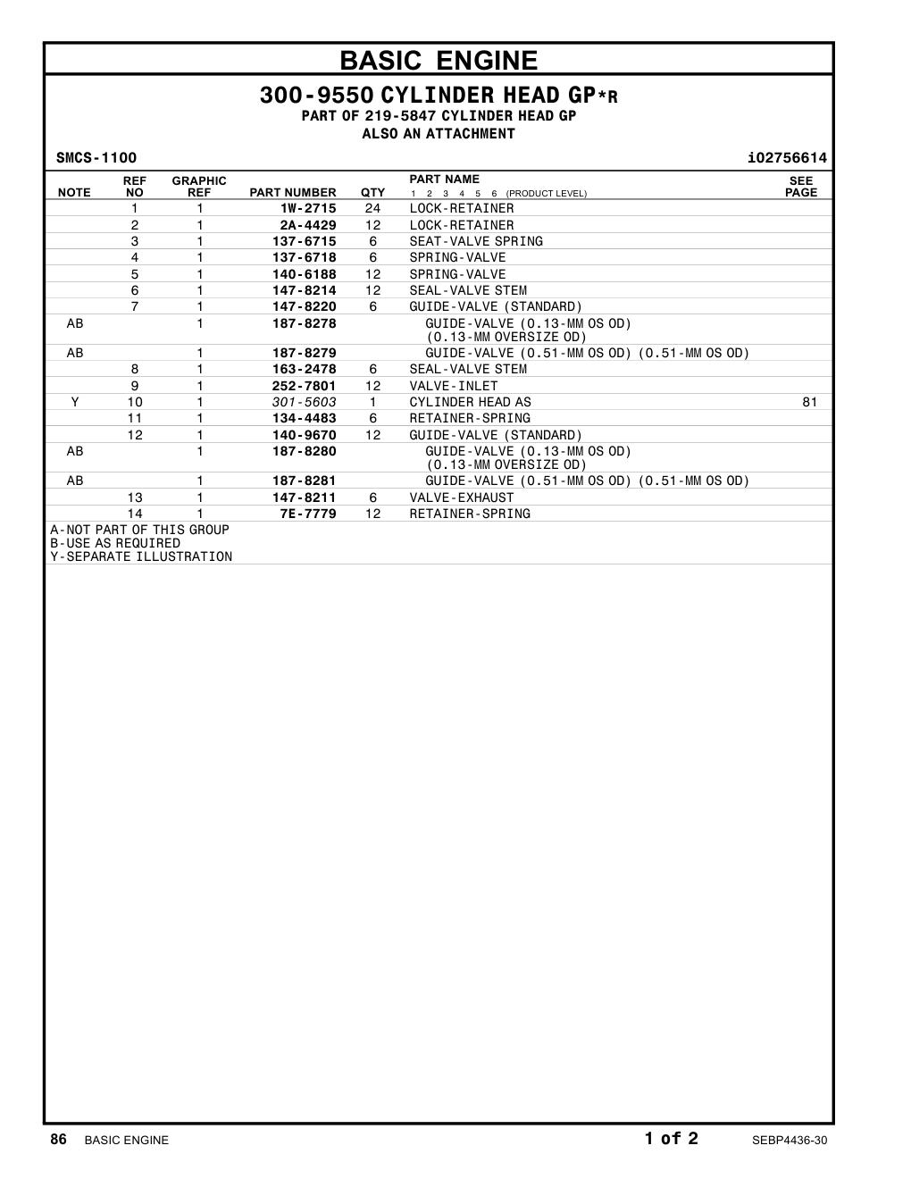 252-7801 VALVE-INLET CAT parts manual diagram