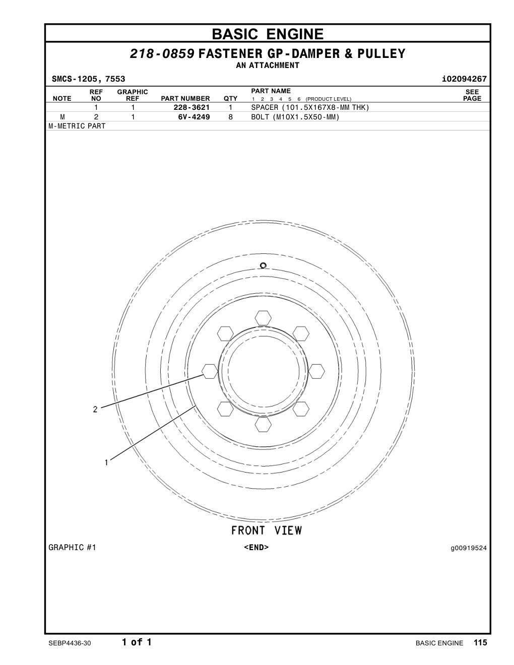 6V-4249 - BOLT (M10X1.5X50-MM)