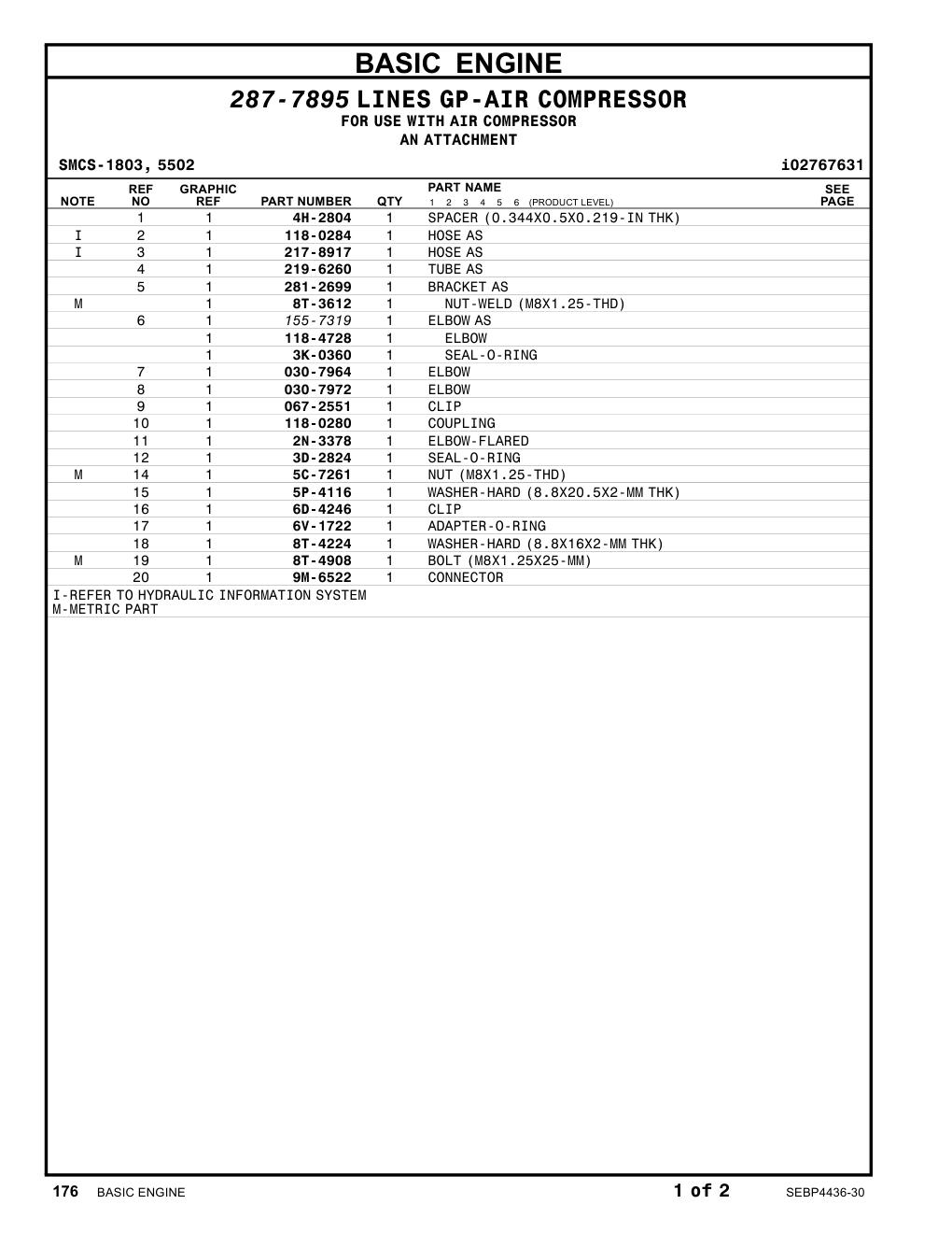 281-2699 BRACKET AS CAT parts manual diagram