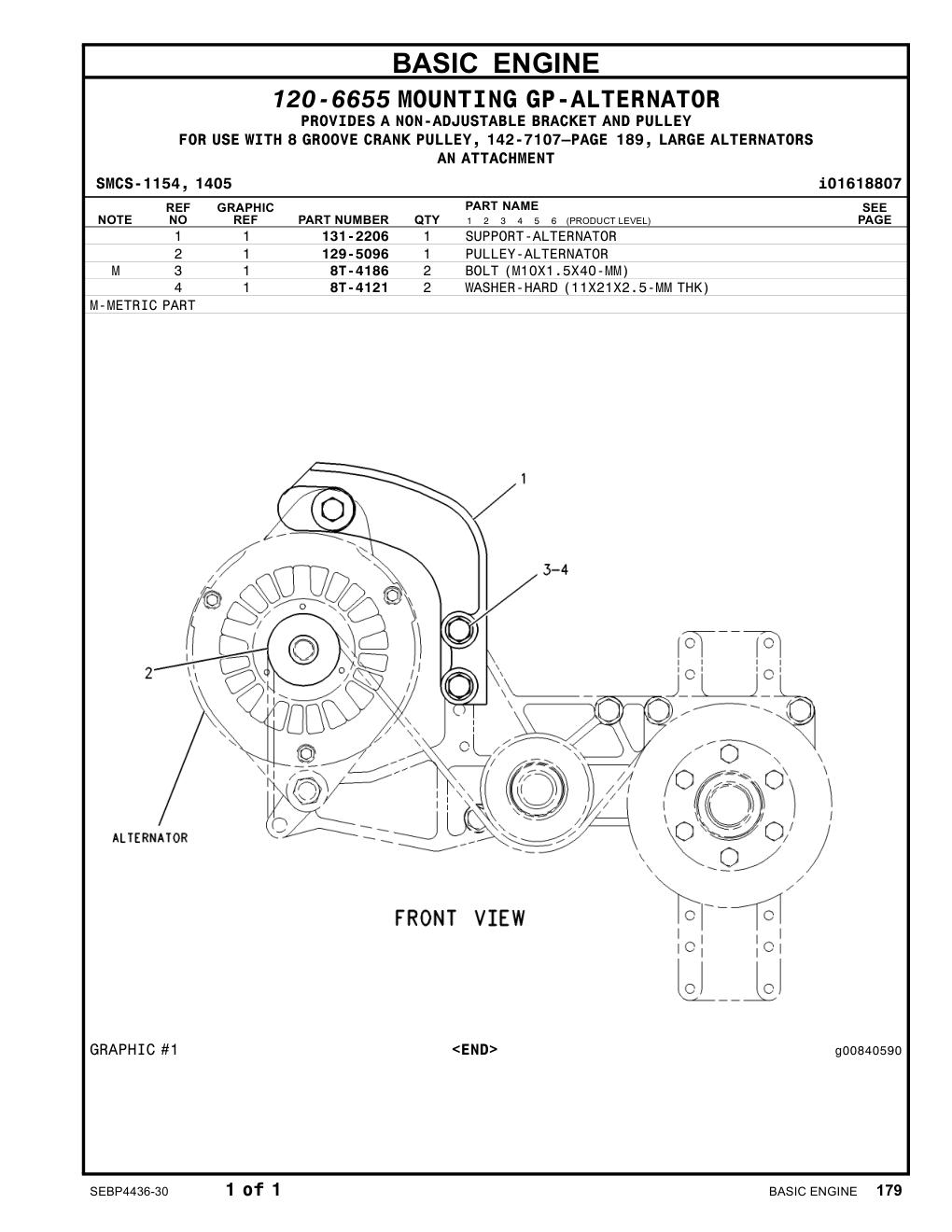 131-2206 SUPPORT-ALTERNATOR CAT parts manual diagram