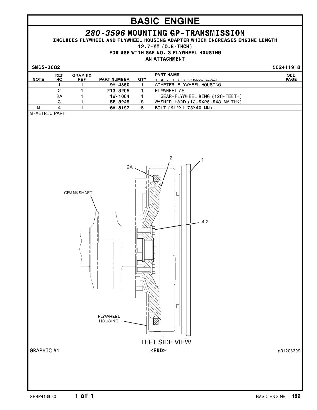 9Y-4350 - ADAPTER-FLYWHEELHOUSING