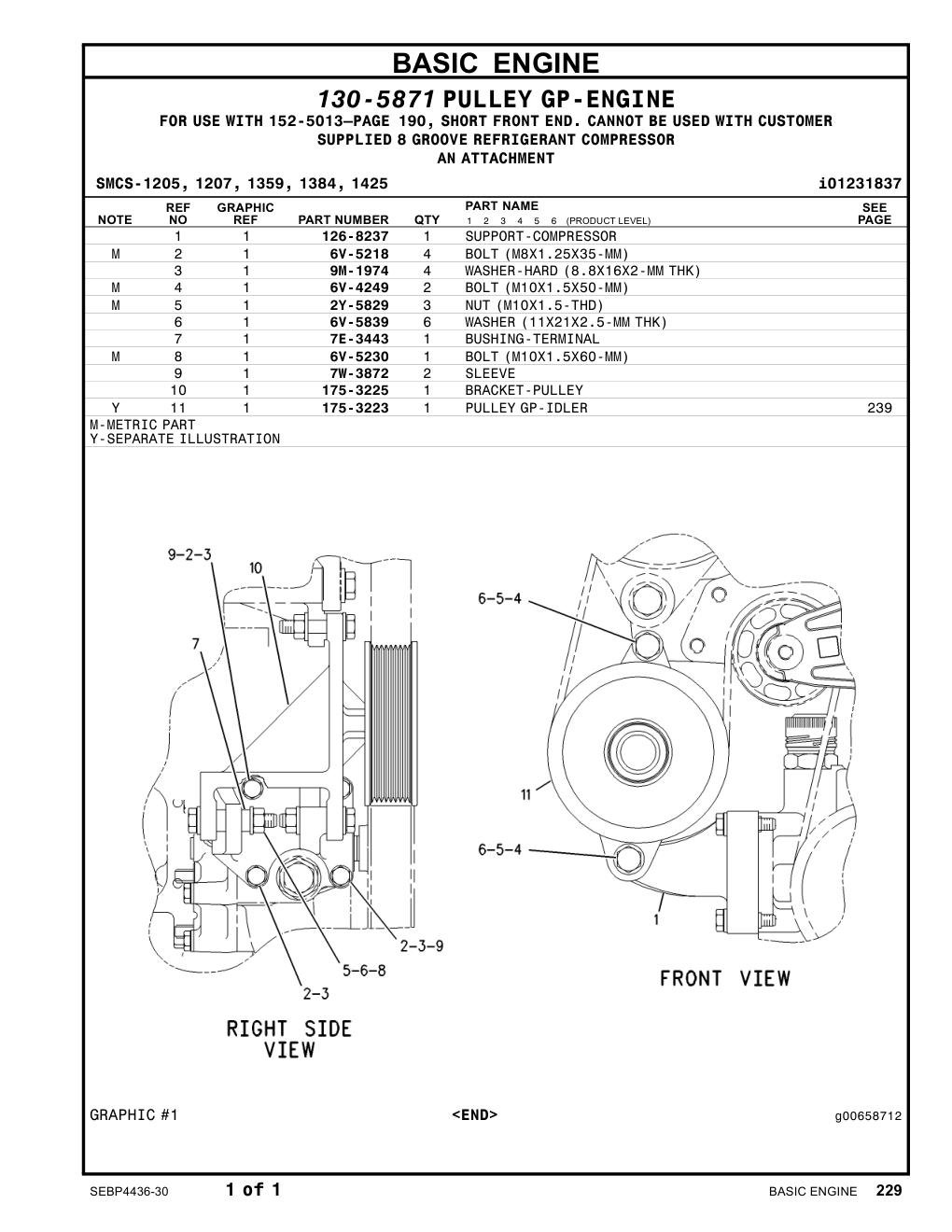 126-8237 SUPPORT-COMPRESSOR CAT parts manual diagram