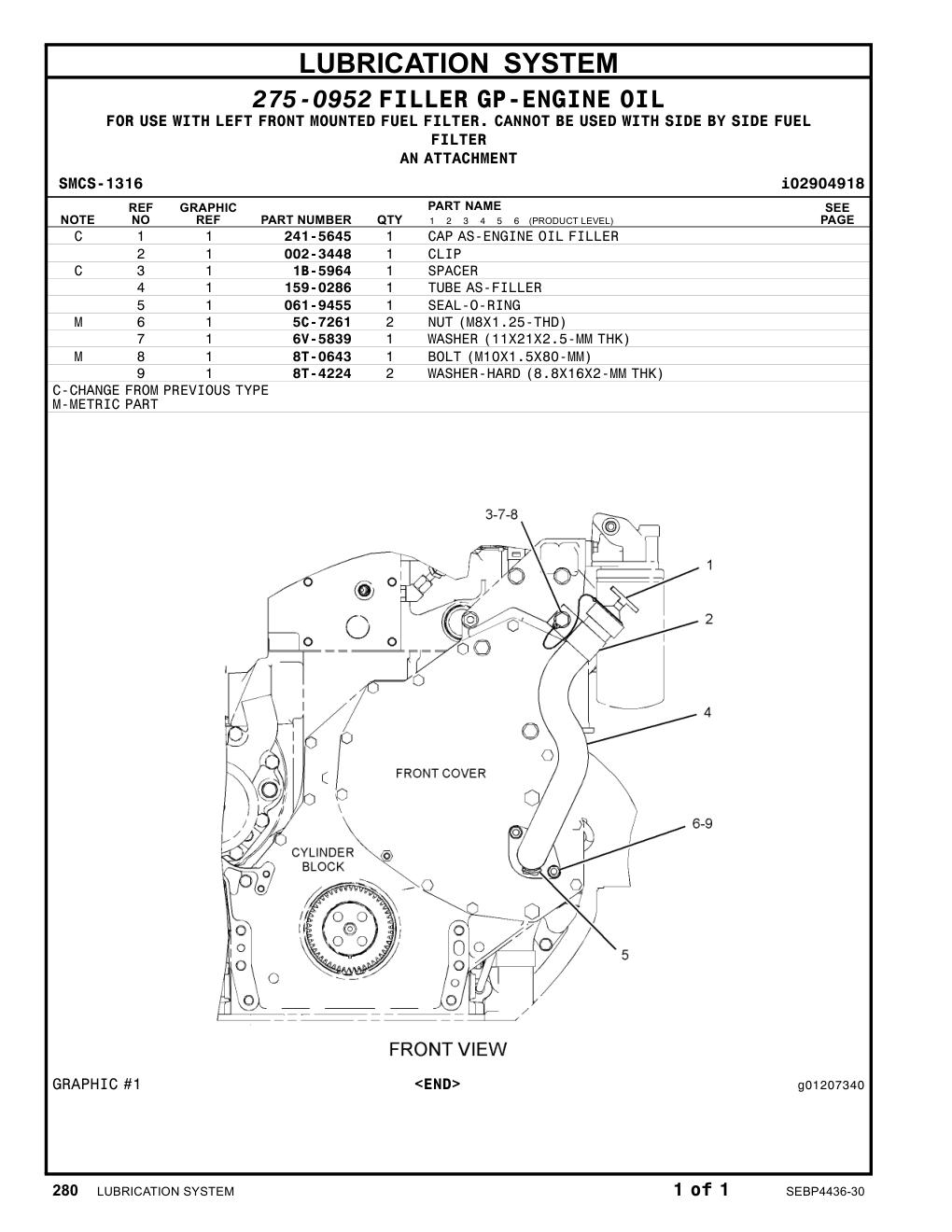 241-5645 - CAP AS-ENGINE OIL FILLER