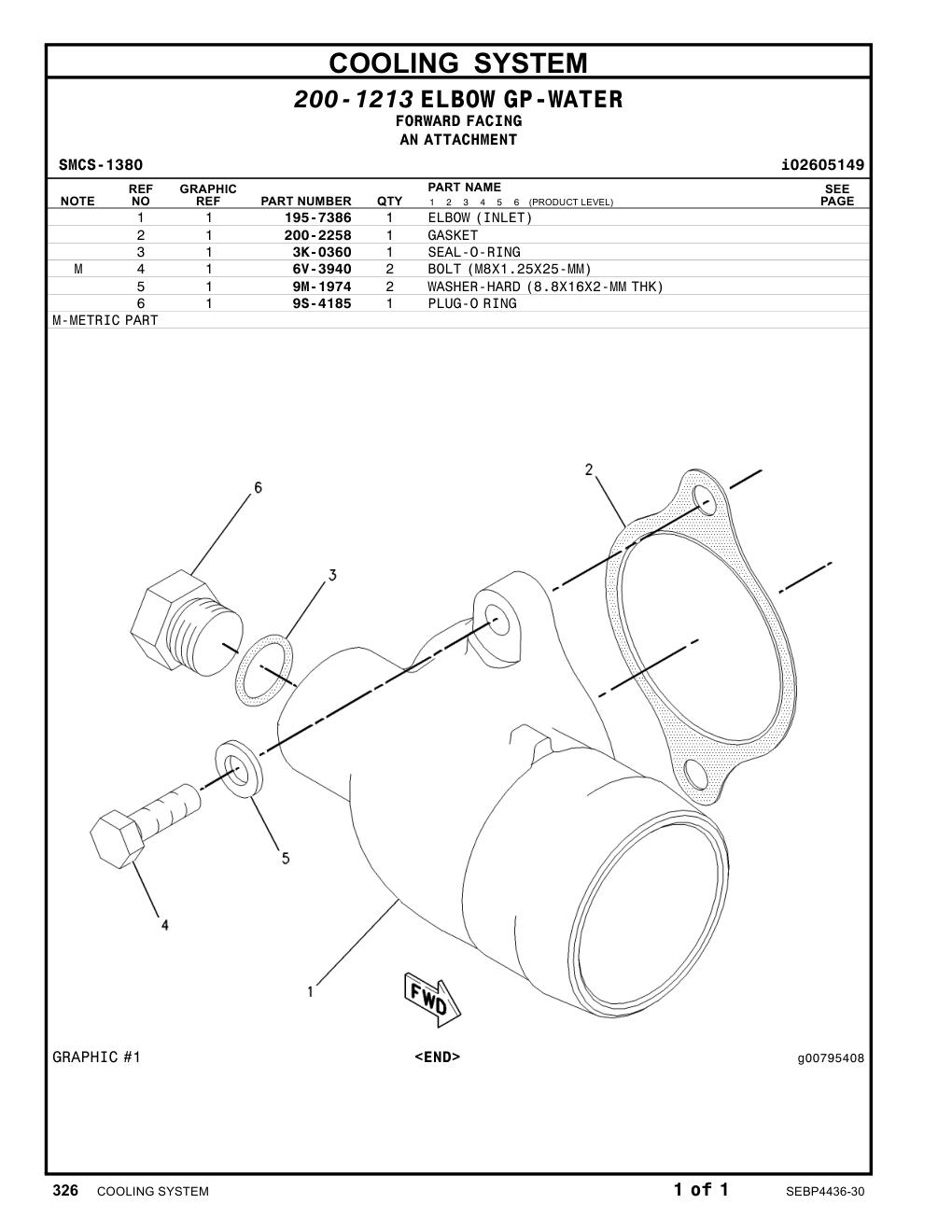 195-7386 ELBOW CAT parts manual diagram