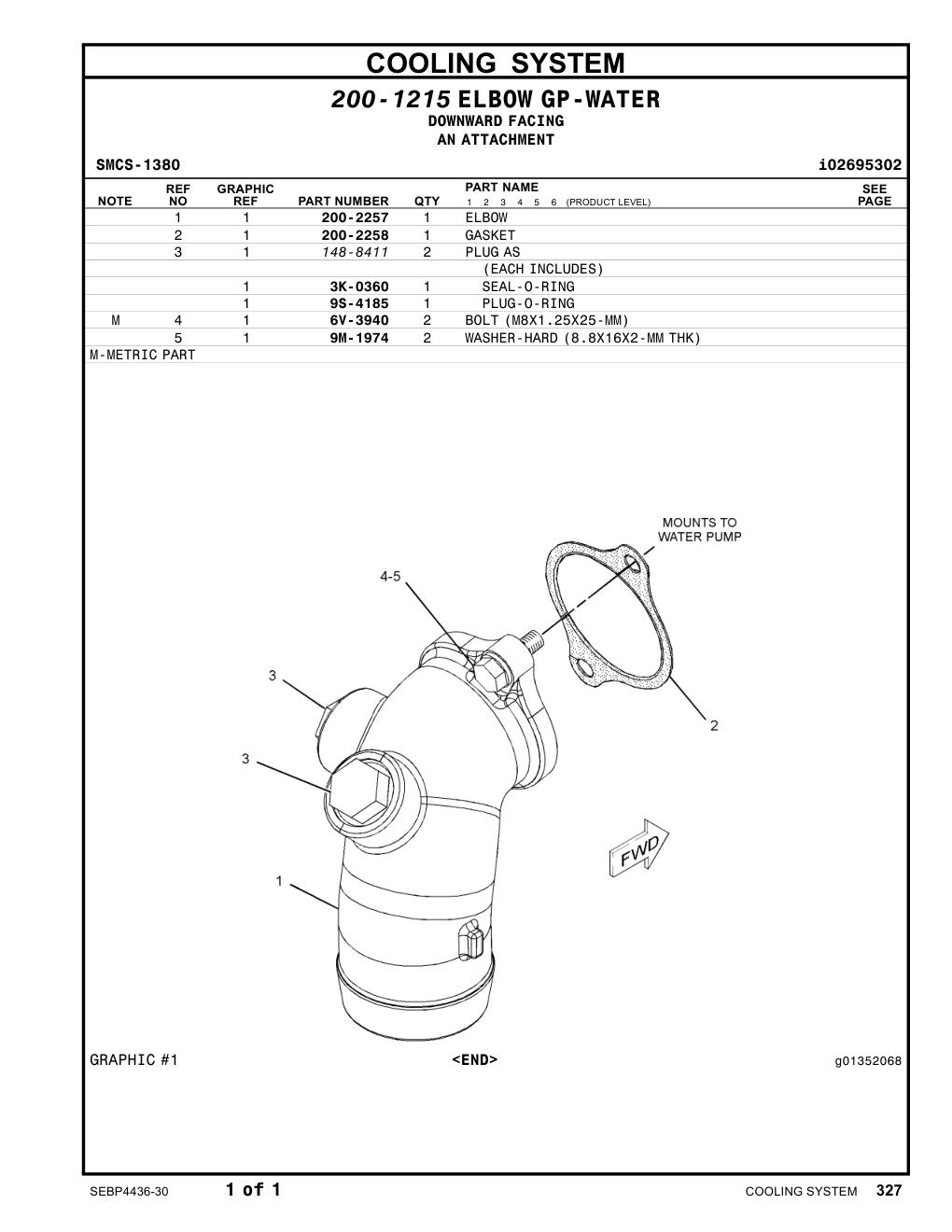 200-2257 ELBOW CAT parts manual diagram