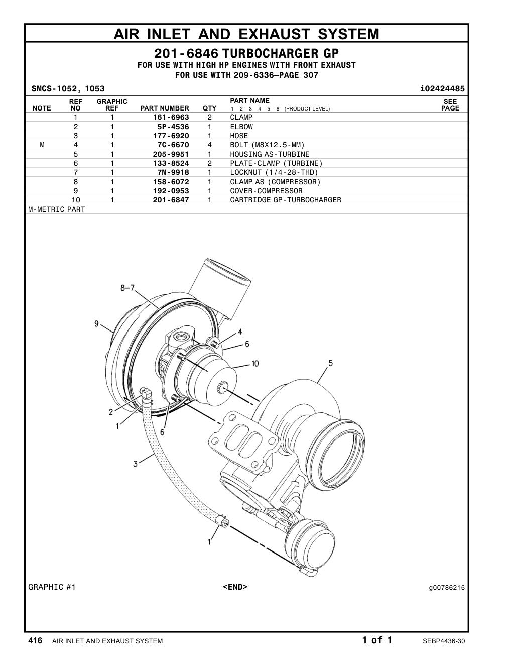 205-9951 HOUSING AS-TURBINE CAT parts manual diagram