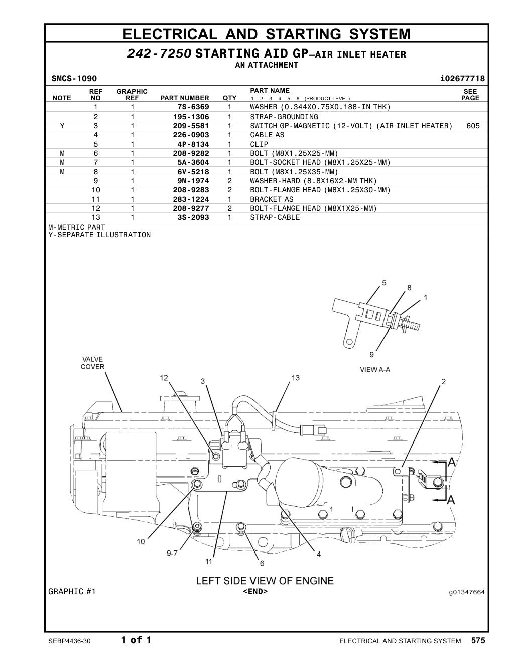 226-0903 CABLE AS CAT parts manual diagram