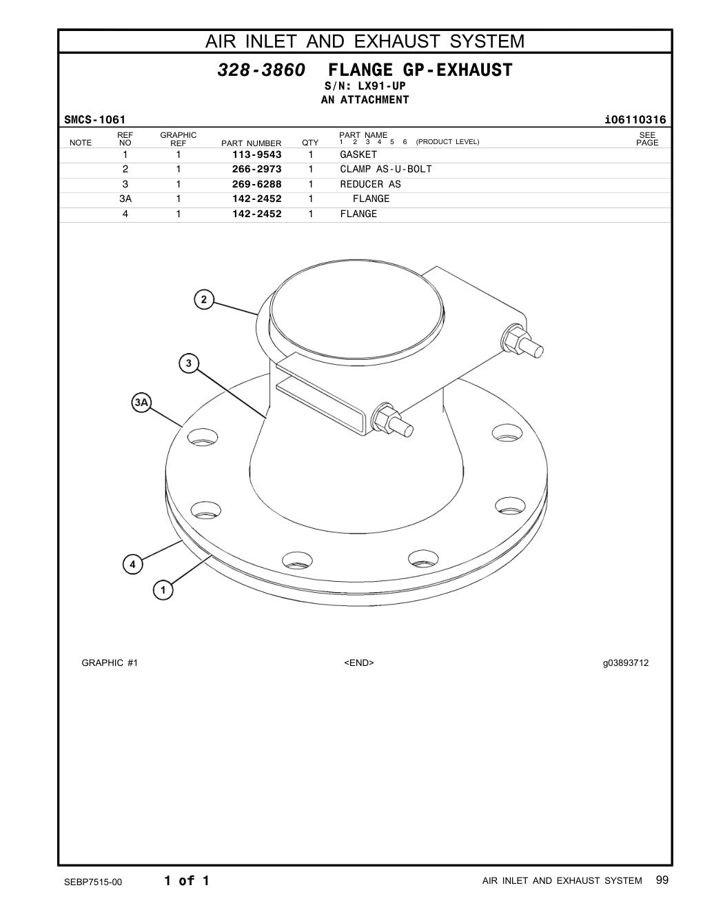 269-6288 REDUCER AS · S/N LX91-UP CAT parts manual diagram