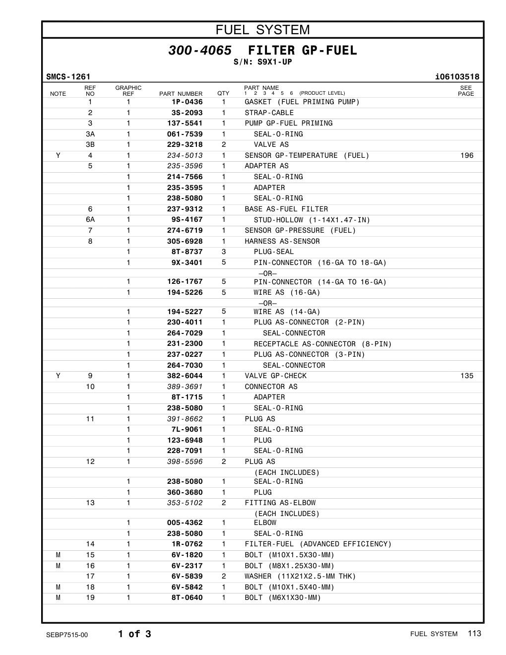 235-3595 ADAPTER · S/N S9X1-UP CAT parts manual diagram