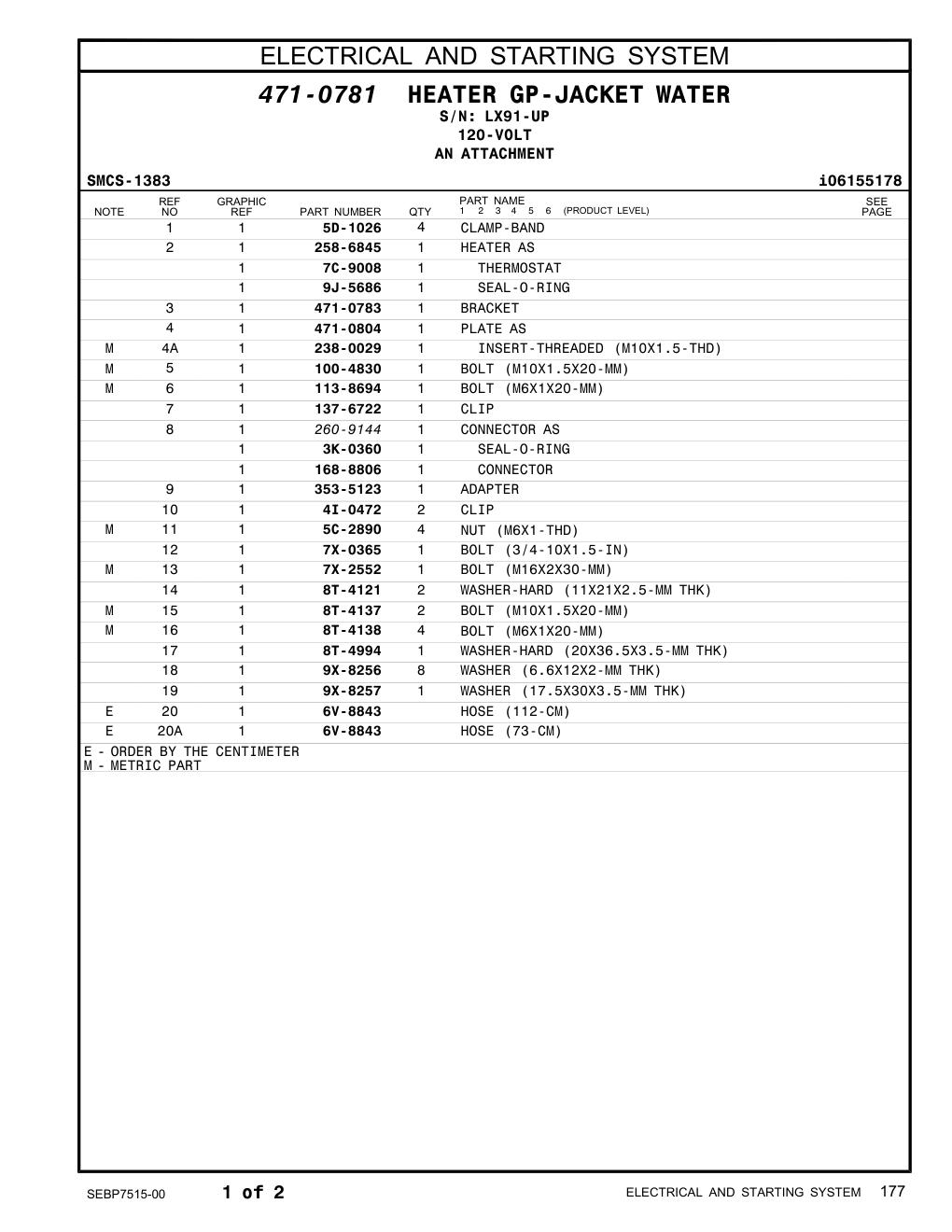 137-6722 CLIP · S/N LX91-UP CAT parts manual diagram