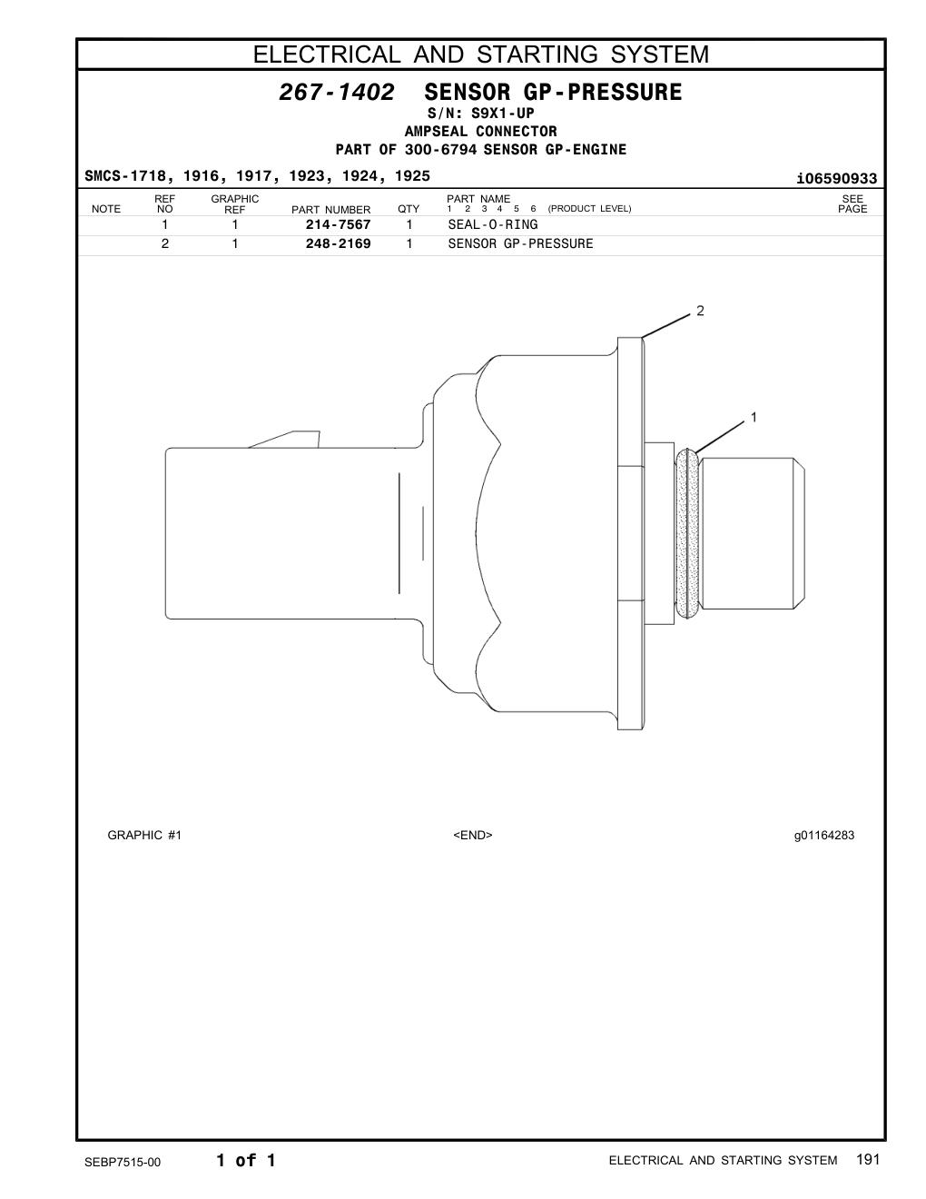 248-2169 - SENSOR GP-PRESSURE