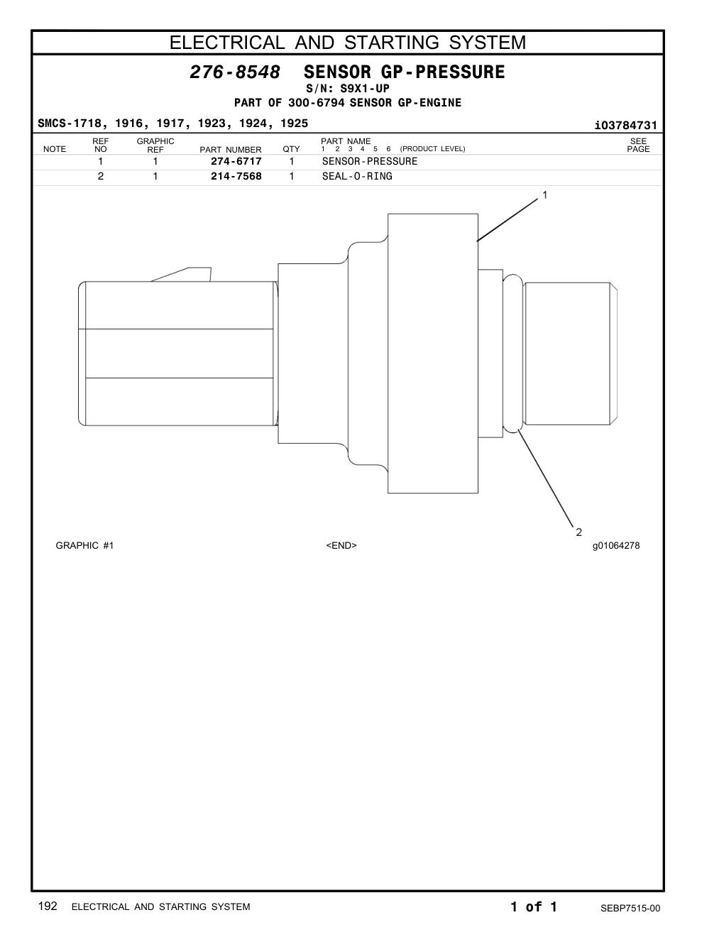 274-6717 - SENSOR-PRESSURE