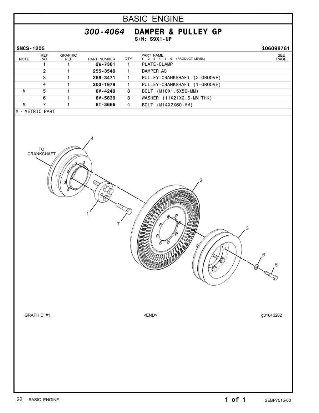 255-3549 DAMPER AS · S/N S9X1-UP CAT parts manual diagram