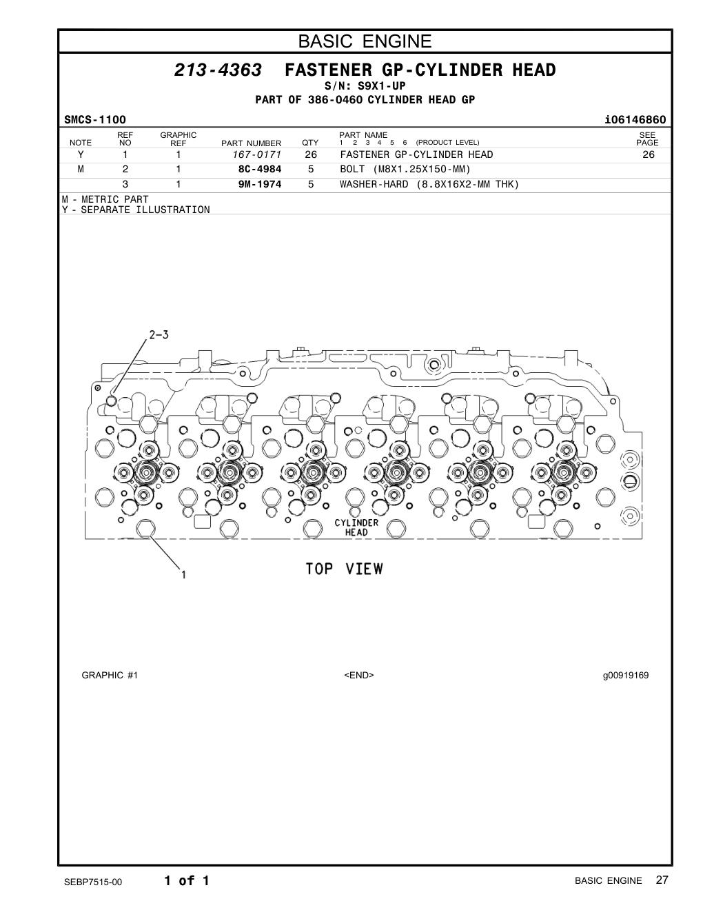 167-0171 - FASTENER GP-CYLINDER HEAD