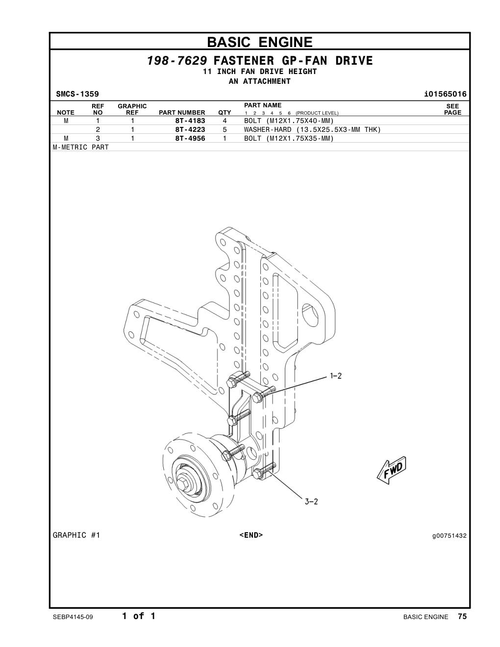 8T-4956 - BOLT (M12X1.75X35-MM)