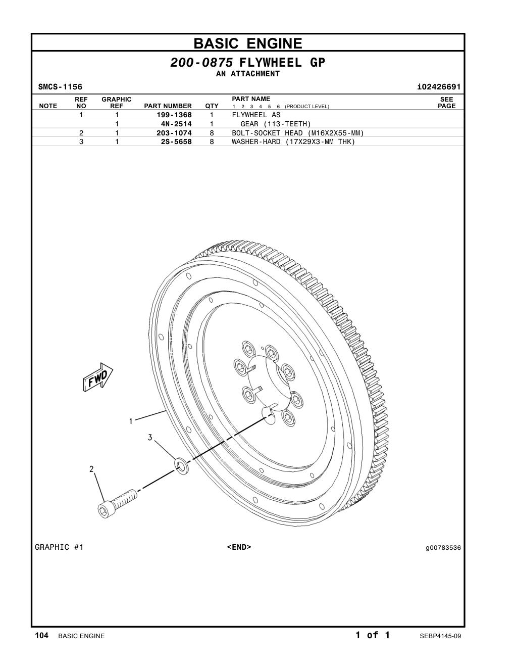 203-1074 BOLT-SOCKET HEAD (M16X2X55-MM) CAT parts manual diagram