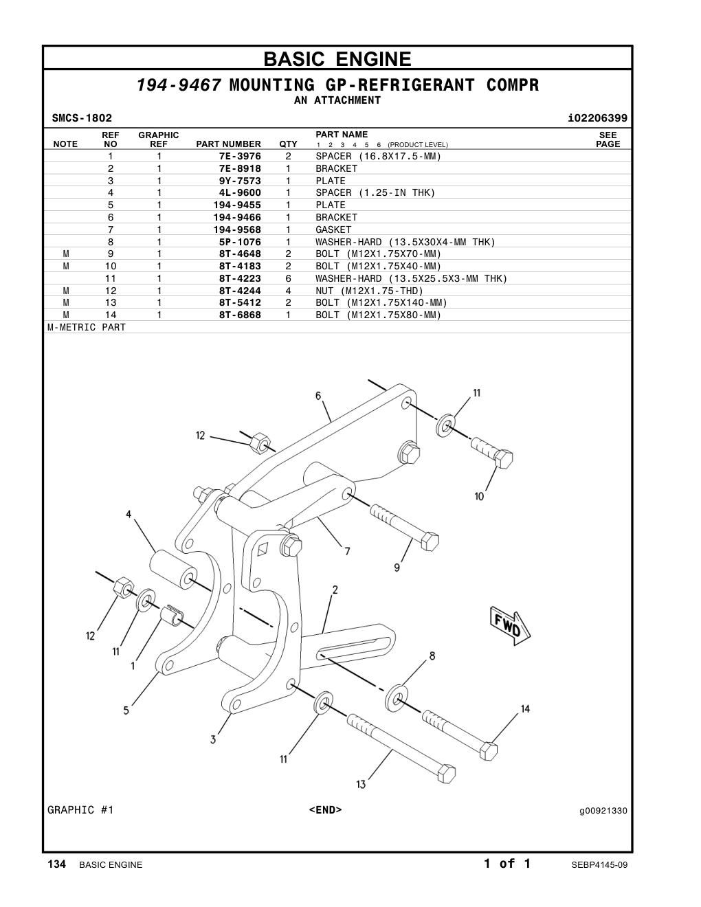 194-9568 GASKET CAT parts manual diagram