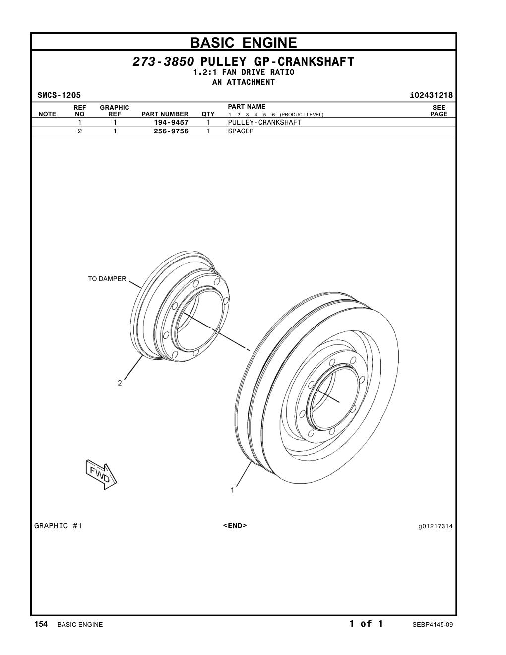 194-9457 - PULLEY-CRANKSHAFT