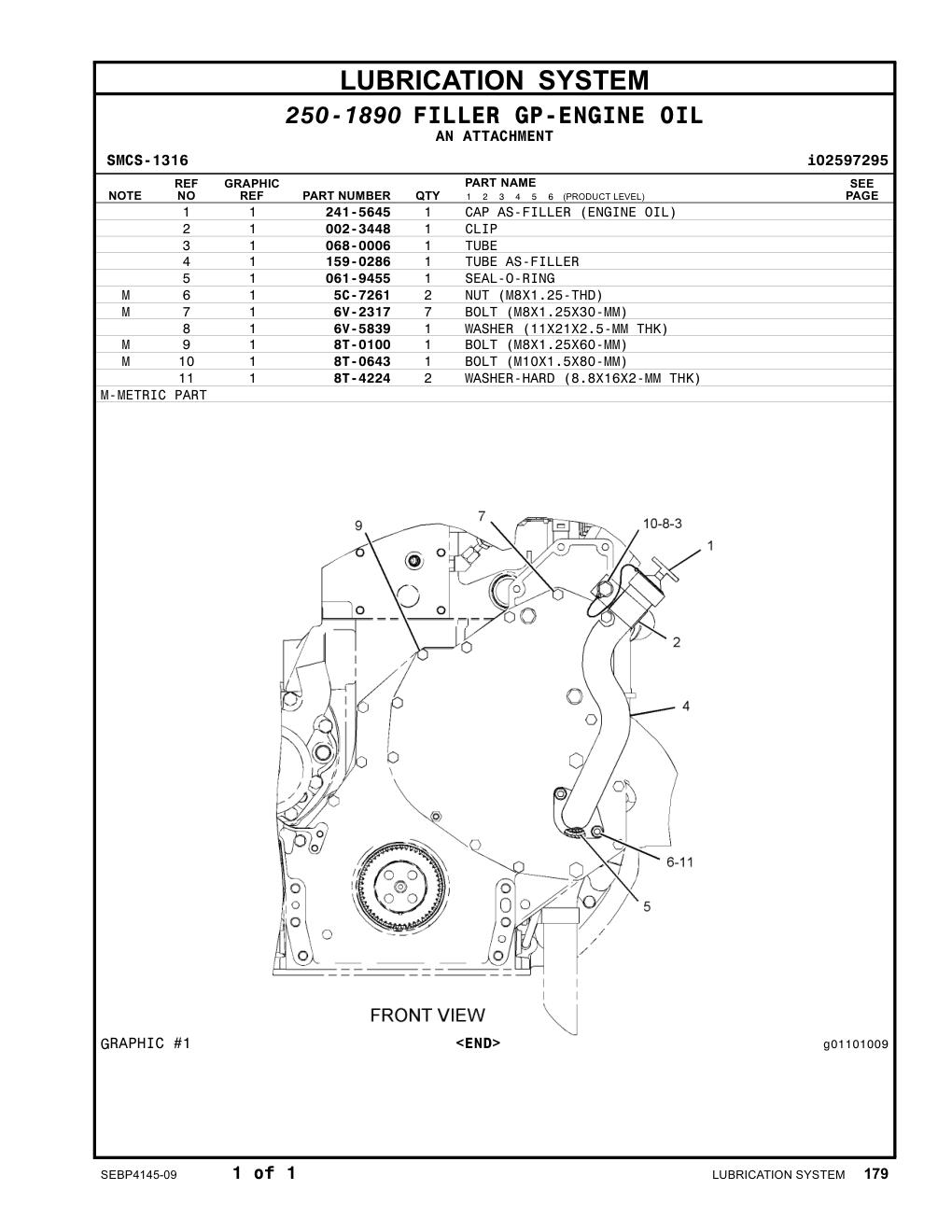 068-0006 TUBE CAT parts manual diagram