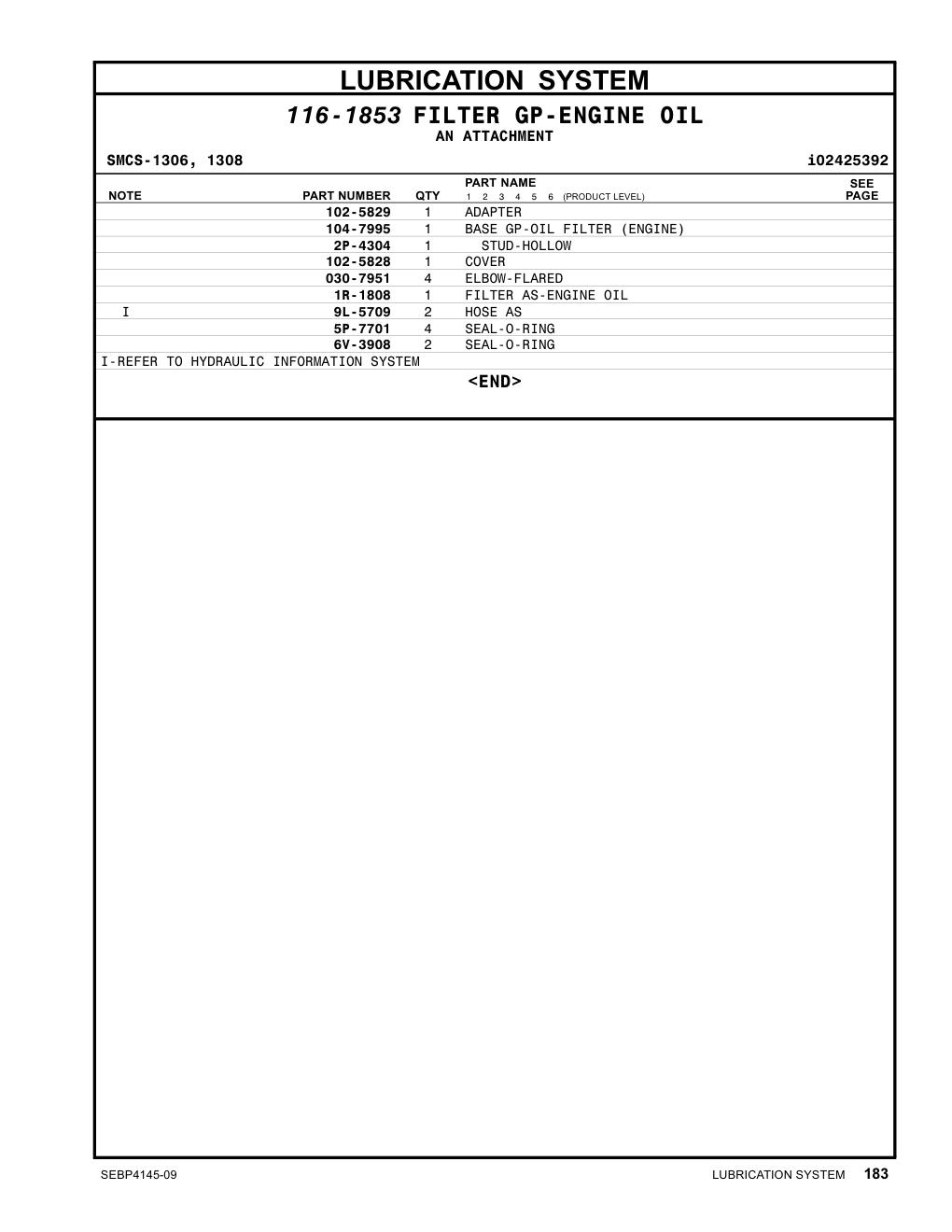 104-7995 - BASE GP-OIL FILTER (ENGINE)