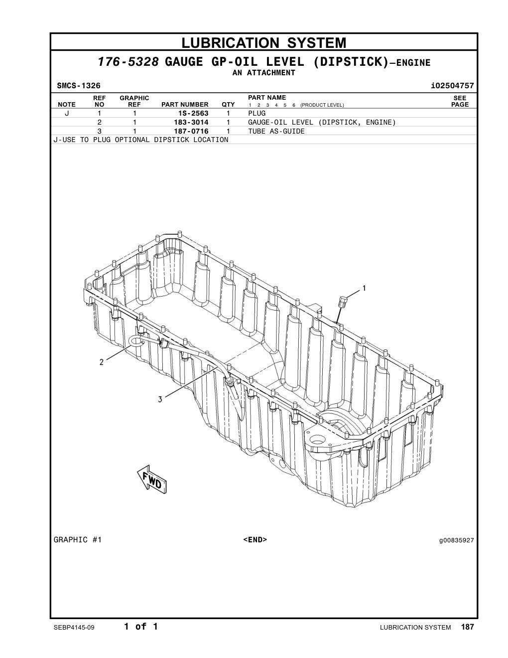 183-3014 - GAUGE-OIL LEVEL (DIPSTICK, ENGINE)
