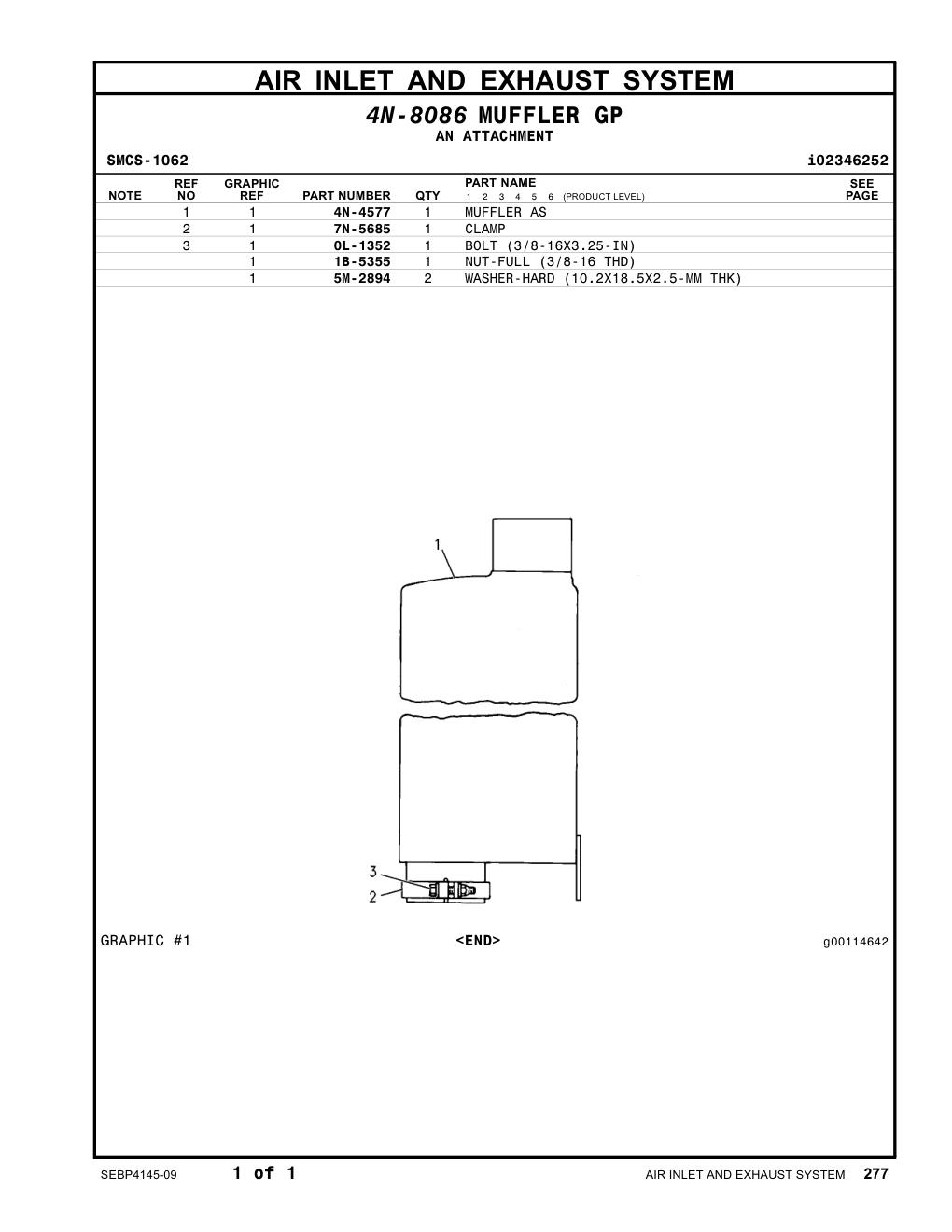 0L-1352 - BOLT (3/8-16X3.25-IN)