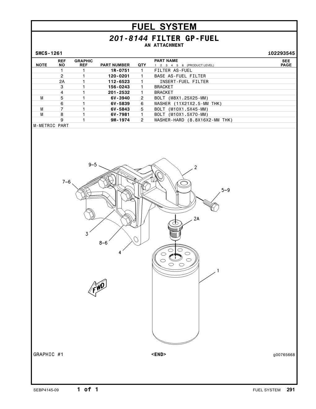 201-2532 BRACKET CAT parts manual diagram