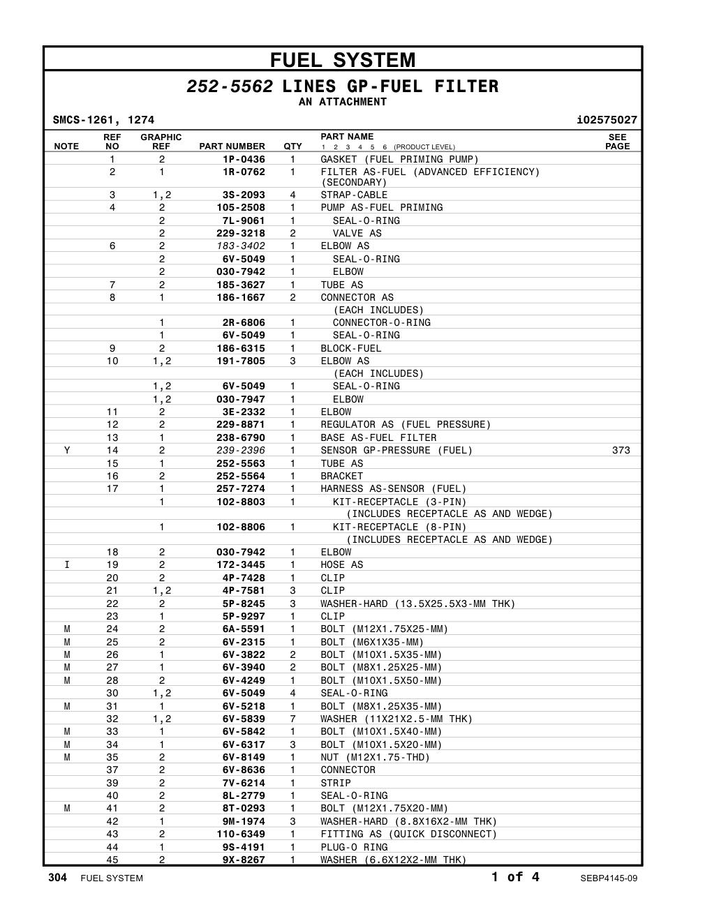 252-5564 BRACKET CAT parts manual diagram