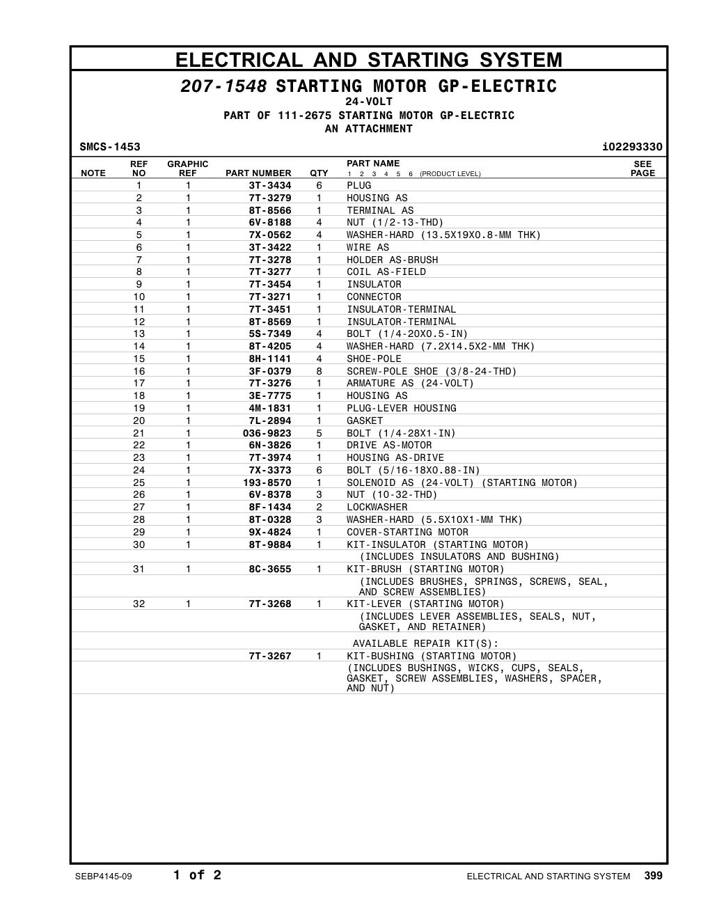 193-8570 - SOLENOID AS (24-VOLT) (STARTING MOTOR)
