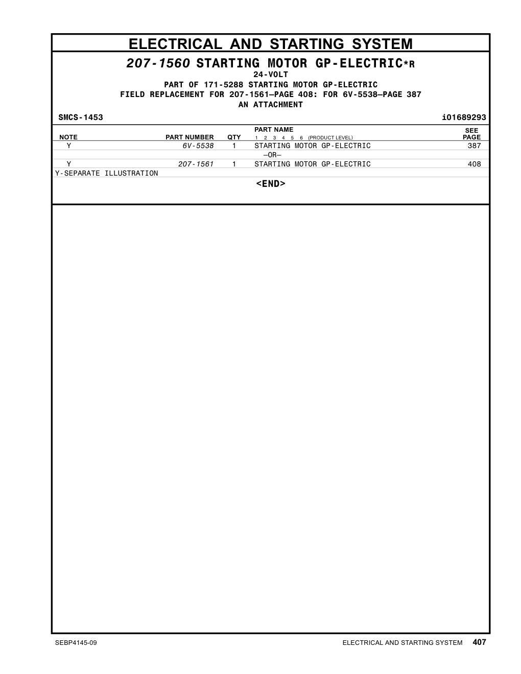 6V-5538 - STARTING MOTOR GP-ELECTRIC –OR–