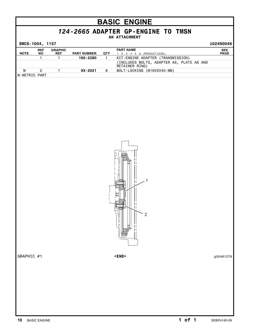 160-2280 - KIT-ENGINE ADAPTER (TRANSMISSION)
