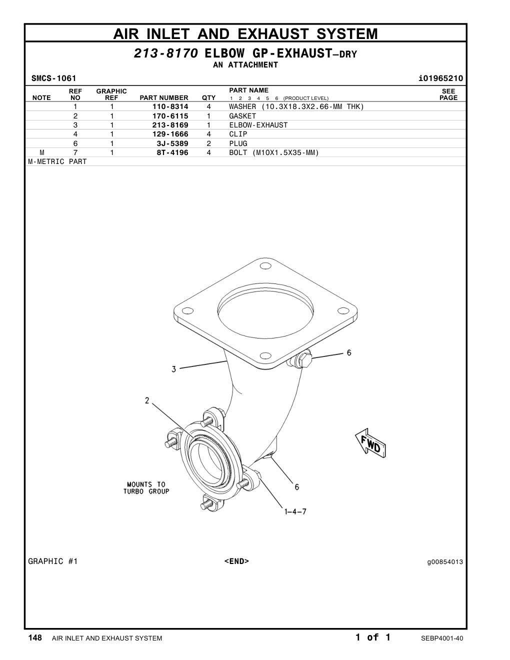 170-6115 GASKET CAT parts manual diagram