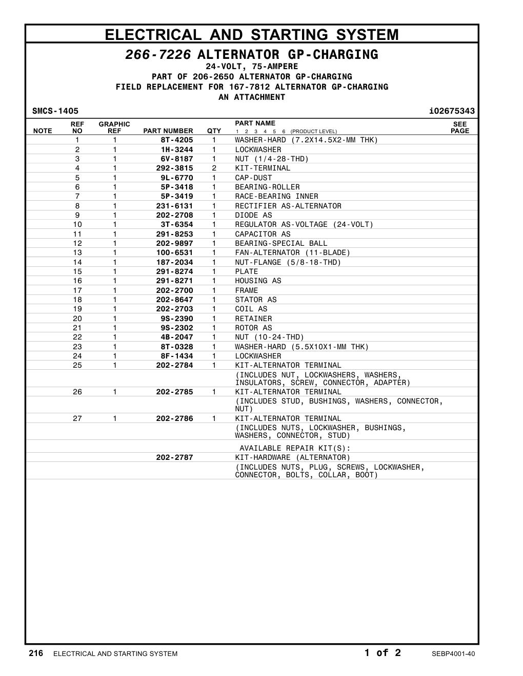 231-6131 RECTIFIER AS-ALTERNATOR CAT parts manual diagram