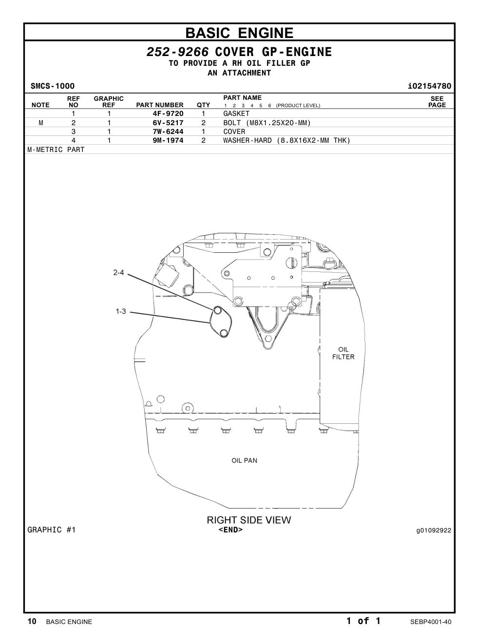 7W-6244 COVER CAT parts manual diagram